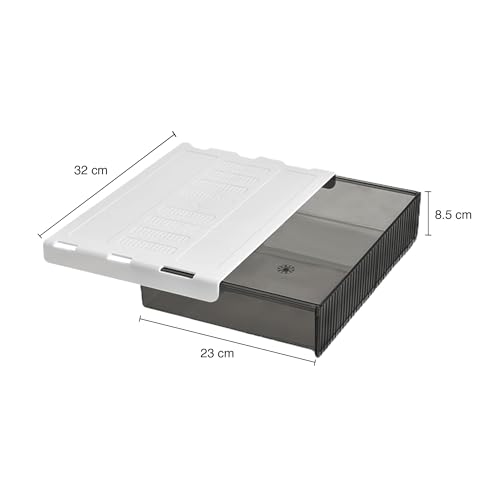 Image of oddpod Reed Under The Table Hidden Drawer /Acrylic Desk Organiser for Home & Office (Black, Large)