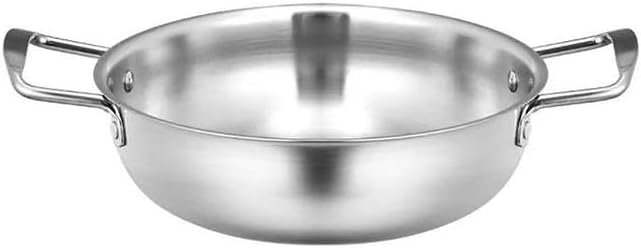 Paella Pan Cooking Pan Skillet Pan Stainless Steel 9.4 Inches for Seafood Paella Hot Pot Home Kitchen