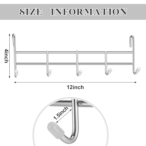 Croblissful KAO-CROBLISSFUL-206 2 Pcs 5 Hook Attachment For Wire Shelving 1.5 X 12 X 4 Inch Hanging Hooks Rack Wire Chrome Plated Steel Shelf Accessories Metal Hook Bars thumb #1