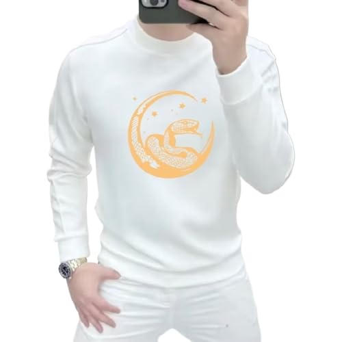 2025 snake year round neck sweater men's autumn and winter New Year long sleeve top trendy clothing