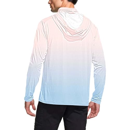 Mens Long Sleeve Sun Protection Shirts UPF 50 Rash Guards Cooling Hoodies with Mask Summer Long Sleeve Fishing Shirts4
