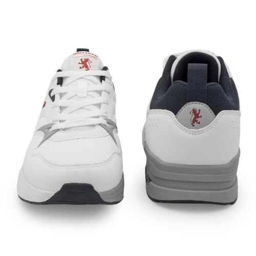 Image of Red Tape Men's Sneakers White Grey Pu Mesh Round Lace-Up