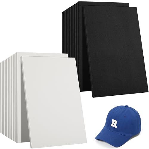 codree 24 Pcs 3mm Thick Embroidery Foam- 6 x 9 Inch EVA Foam Sheets for Crafts- High Density 3D Embroidery Craft Foam for Cosplay Costume, Sewing, Embroidery Machine, DIY Projects (Black, White)