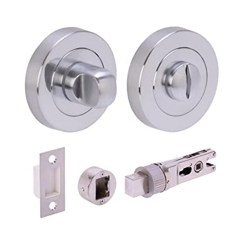 HANDLEZONE® Satin Chrome Bathroom Lock Kit Cover