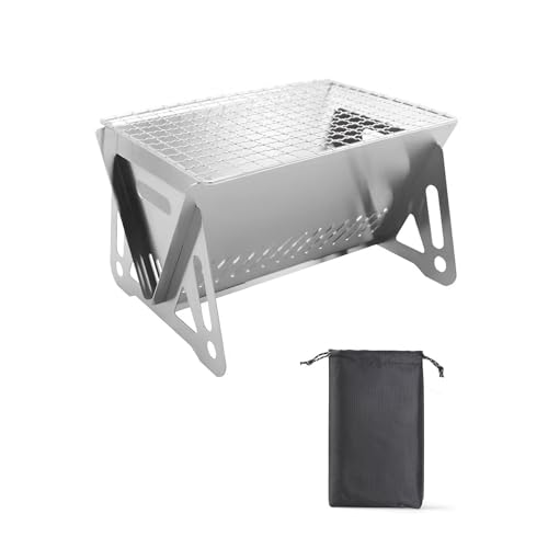 PQPQLI Barbacoa De Carbón Parrilla De Carbón De Metal Desmontable Y Portátil/Fácil De Montar Y Transportar Estufa Portátil para Interiores Y Exteriores(21 * 16 * 13cm)
