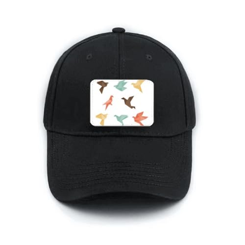 Casquette de baseball noire réglable oiseau coloré origami