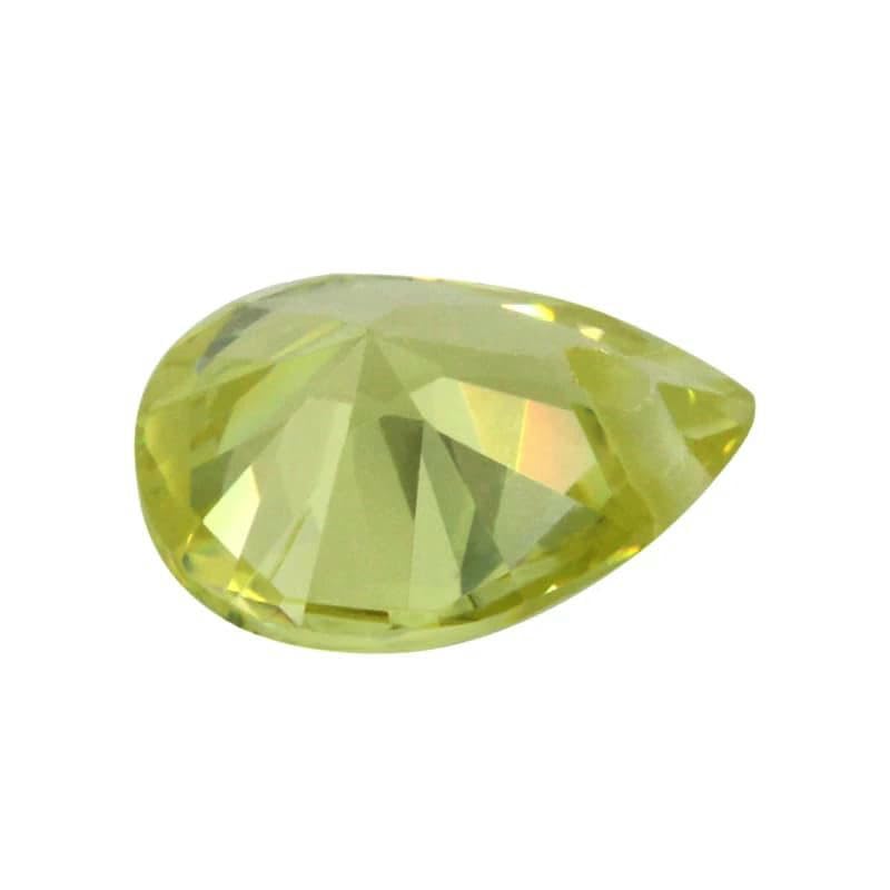 Cuentas de gemas sintéticas sueltas de piedra de corte brillante con forma de pera de oliva y orificio para joyería, tamaño 3 x 5-12 x 16 mm - Olive_a-12 x 16 mm