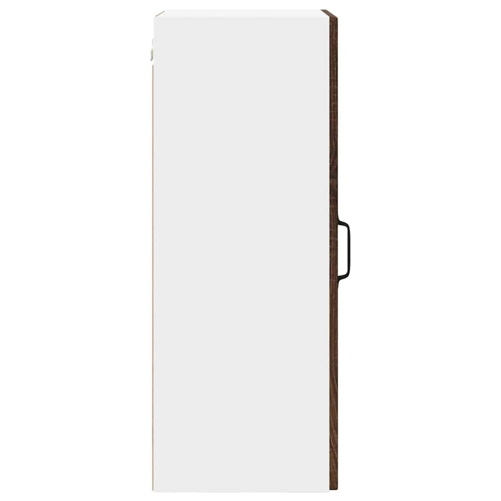 Küchen-Wandschrank, Küchenhängeschrank aus Holzwerkstoff in Braun Eichen-Optik, 40 x 31 x 80 cm, Hängeschrank mit 2 Türen und 3 Regalfächern für Moderne Küchenorganisation