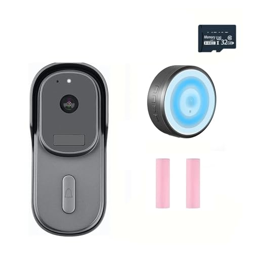 VEKELETE Timbre con cámara y videoportero Inteligente Tuya con WiFi, HD 1080P, con Cable, CC/CA 12-24 V, Alimentado por batería(A App)