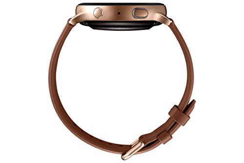 Image of Samsung Galaxy Watch Active 2 (Bluetooth, 44 mm) - Gold, Steel Dial, Leather Straps