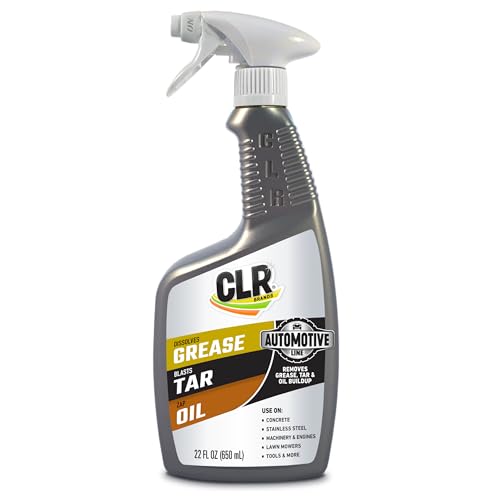 CLR Brands Automotive Grease, Tar & Oil Remover, 22 oz. Spray Bottle, Non-Abrasive, Dissolves Grease, Blasts Tar, Zaps Oil from Garage Floors and Machinery