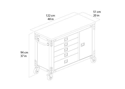 Duramax 48 In. 5-Drawers Rolling Tool Chest With Wood Top #TOP5
