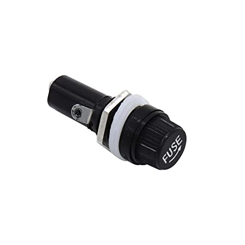 Electronic Spices 10a 250v Ac 6mm X 30mm Black Electrical Panel Mounted Screw Cap Cartridge Fuse Holder Pack of 2pcs