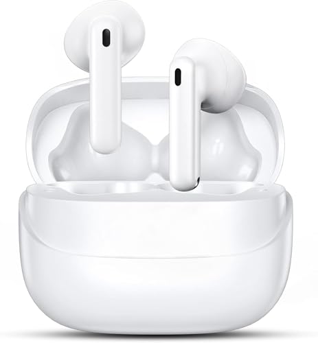 BRQH Auriculares Inalámbricos Bluetooth, Bluetooth 5.4 con 4 HD Mic, 48H HiFi Estéreo Cancelacion Ruido Deportivosb Cascos Inalambricos,IPX7 Control Táctil In Ear Auriculares