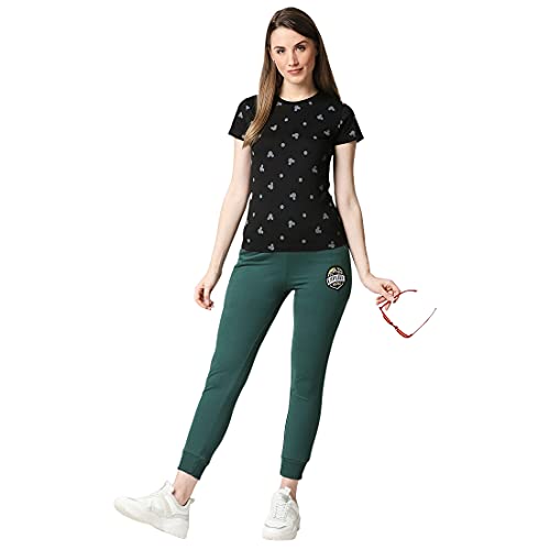 Image of Bewakoof Women's All Over Printed 100% Cotton T-Shirt - Regular Fit, Round Neck, Half Sleeves