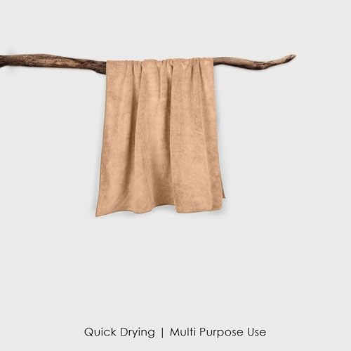 Image of HOUSSE Premium Hand Towel | Microfiber | Super Soft & Quick Dry | Home, Gym, Yoga, Fitness & Weight Lifting | Ultra Absorbent | 550GSM, 60x40cm [2-Pack] (Indian Tan)