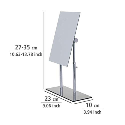 Wenko 3656420100 Standing beauty mirror Pinerolo collapsible, Metal Steel, 23 x 2735 x 10 cm, Chrome