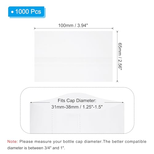 Image of PATIKIL 65x100mm PVC Perforated Shrink Bands, 1000Pcs 0.05 mm /2 Mil Thickened Heat Shrink Seal Wrap Fit for 1.25 inch-1.5 inch Cap Diameter Essential Oil Bottles Jars Cans Tin, Clear