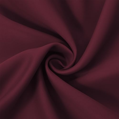 Image of LEMOMO Burgundy Red Blackout Curtains 66 x 63 Inch Length /Set of 2 Curtain Panels /Thermal Insulated Room Darkening Blackout Curtains for Bedroom