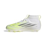 adidas Unisex Kinder F50 SPARKFUSION League Mid Cut Firm Ground/Artificial Ground Football Boots Kids, FTWR White/Iron met./hi-Res Yellow, 38 EU
