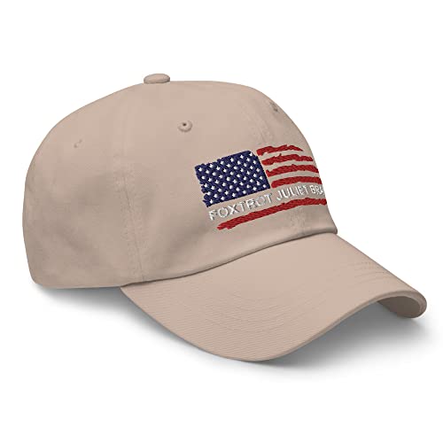 Image of Foxtrot Juliet Bravo Dad Hat, FJB Pro America Unisex Hat, Military Alphabet Code Hat, Camo Pro America Trending FJB Hat