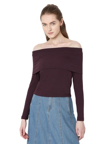 Image of VERO Moda Women's Polyester Solid Regular Fit T-Shirt