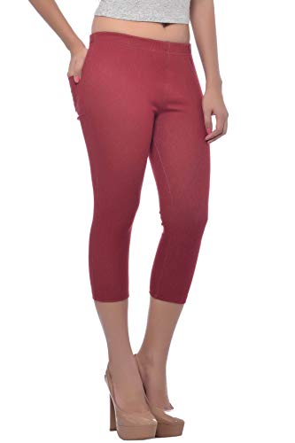 Image of Frenchtrendz Women's Cotton Modal Spandex Stretchable Slim Fit Jegging Capris