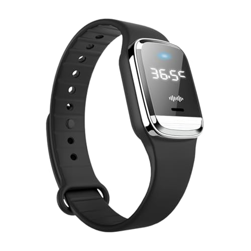 Montre anti-moustiques à ultrasons, bracelets de mesure de la température, horloge de soutien de protection longue durée réutilisable, pour le voyage et le camping (Noir)