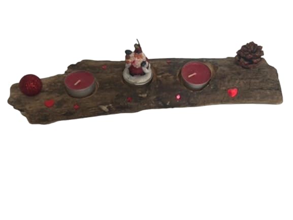 Photophores en bois flotté : offrez un centre de table de Noël unique