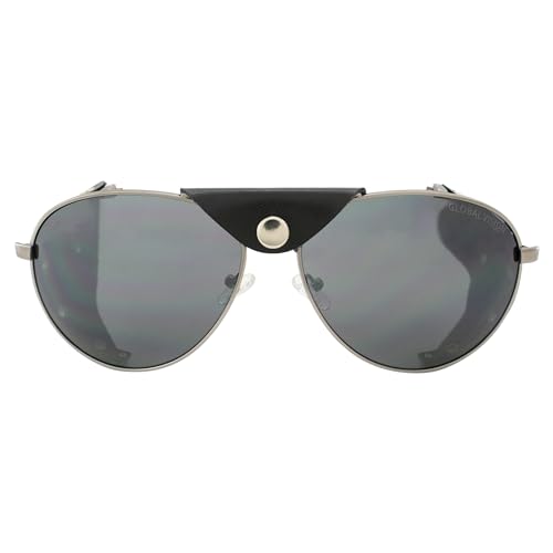 Global Vision Aviator-3 Motorcycle Sunglasses w/Side Shields Gunmetal Frames w/Smoke Lenses2