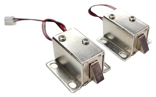 12V Solenoid Cabinet Lock 2-Pack – Fail-Unlocked Electric...