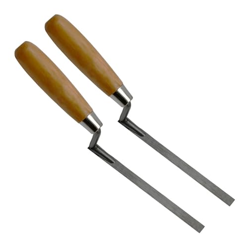 2 paletas de acero inoxidable para acabado de hormigón con mango de madera para enyesado de suelos de enlucido