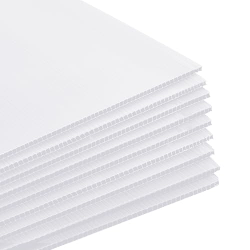 Image of Patelai 6 Pcs 24 x 48 Inches Corrugated Plastic Sheet Corrugated Poster Board 4mm Thick Waterproof Blank Board Sheets Plastic Yard Sign for Garage and Estate Sale, Indoor and Outdoor Use(White)
