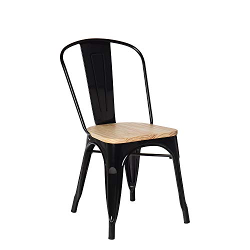 SKLUM Silla de Comedor apilable en Madera y Acero Lix -