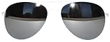 OWL Aviator Pilot Sunglasses for Women and Men Size Medium White Frame Reflective Mirror Lens Glasses UV400 Protection