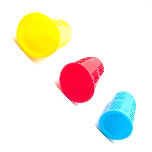 10STÜCKE(5Farben,3Größen) Silikon-Fingerhülsen, rutschfeste Verbrühungs-Fingerkappe,Heißklebepistolen-Fingerschutz zum Nähen,Wachsen,Gärtnern,Kleben