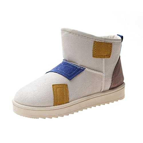 Botas de Nieve Botas de invierno for mujer Botas de tobillo alineadas completamente de piel Cálidas botas de nieve clásicas for exteriores al aire libre frío caminar Antideslizante Zapatos Invierno Cover