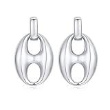 Ascona Silver Chunky Earrings for Women, Silver Hoop Earrings Statement Dangle Drop Lightweight Trendy Jewelry