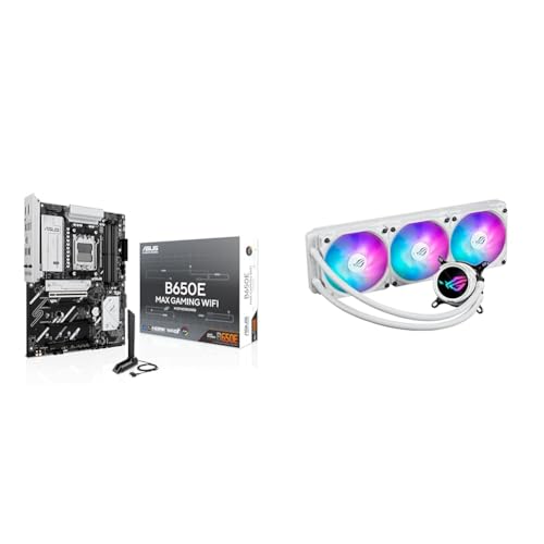 Image of ASUS Bundle of ASUS B650E MAX Gaming WiFi AMD ATX Motherboard + ROG Strix LC III 360 ARGB LCD White Edition AIO CPU Liquid Cooler