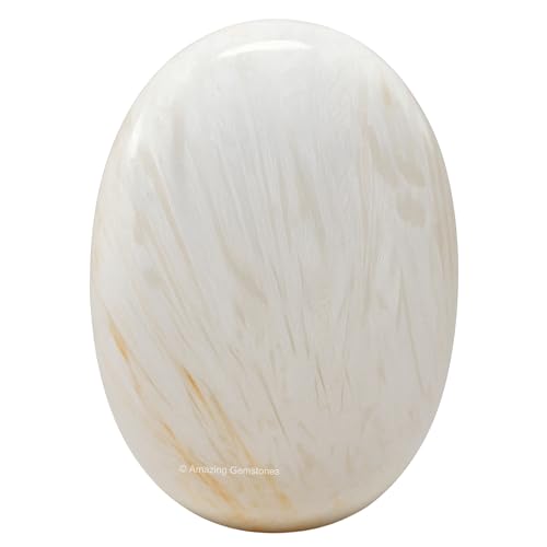 Image of Amazing Gemstone Scolecite Crystals and Healing Stones - Extra Large Palm Stone Crystals Piedra - Crystal for Good Luck, Positive Energy, Meditation - Unique Stocking Stuffers Gifts for Women, Men