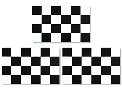 Image of JBCD Checkered Black and White Racing Flag Magnet Decal - for Car Truck SUV, 3 Pack, 3x5 Inches
