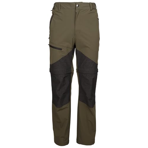 Image of Trespass Men's Walking Trousers Gratwich - Flat Waist, Elasticated Side Panels, Front Fly, 4 Zip Pockets, Articulated Knees, Zip Off Legs, Contrast Panels