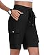 MoFiz Shorts Damen Kurze Hose Sommer Cargoshorts Wanderhose Trekkinghose Kurz Leichte Freizeithose Outdoor Sport Shorts mit 6 Taschen Schwarz Größe EU S
