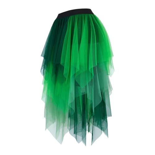 frawirshau Tulle Skirts for Women Renaissance Midi Skirt Asymmetrical High Low Fairy Skirt2
