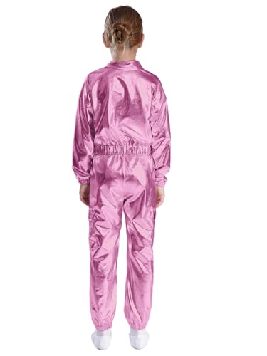 Jhaoyu Kids Boys Meatllic Jackets Dance Outfits Turn-down Collar Long Sleeve Outerwear with Pant Hip Hop Dancewear2