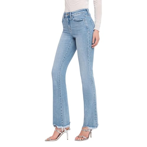 Flying Monkey High Rise Mini Bootcut Jeans Light Blue3