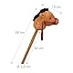 Relaxdays Steckenpferd mit Sound, Kinder, Plüsch & Kunststoff, Höhe: 68 cm, niedliches Stockpferd, Stabpferd, hellbraun