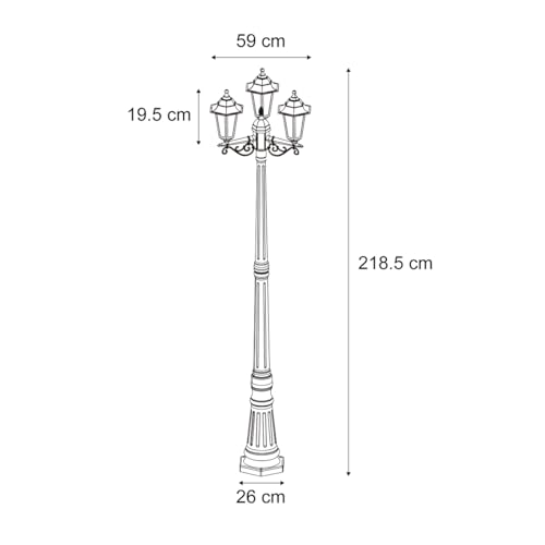 Farol clásico de exterior de 3 luces en verde oscuro y plástico resistente 4
