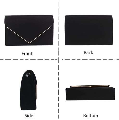 Image of Evening Bags Women Clutch Purse Small Cute Classic Envelop Crossbody Handbag for Formal Wedding Party with Detachable Chain