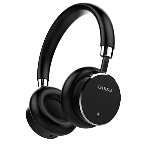 Aiwa HSTBTN-800BK Bluetooth Headphones with ANC, Noise Cancellation, Ideal for Travel, Wired or Wireless